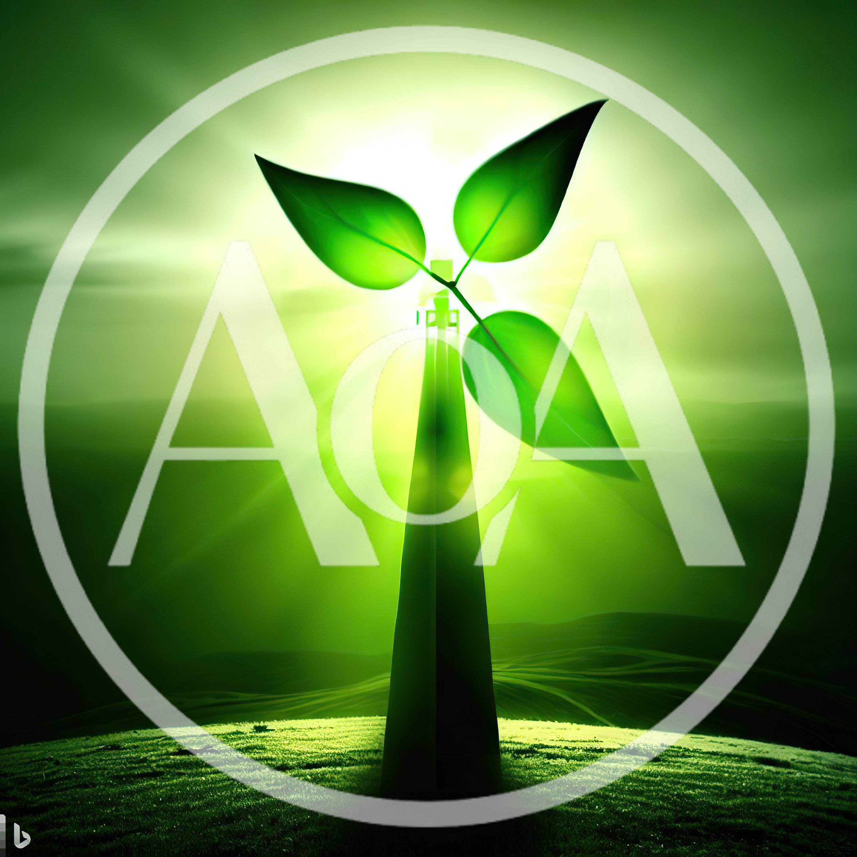 Conceptual Wind Turbine With Green Leaf Blades