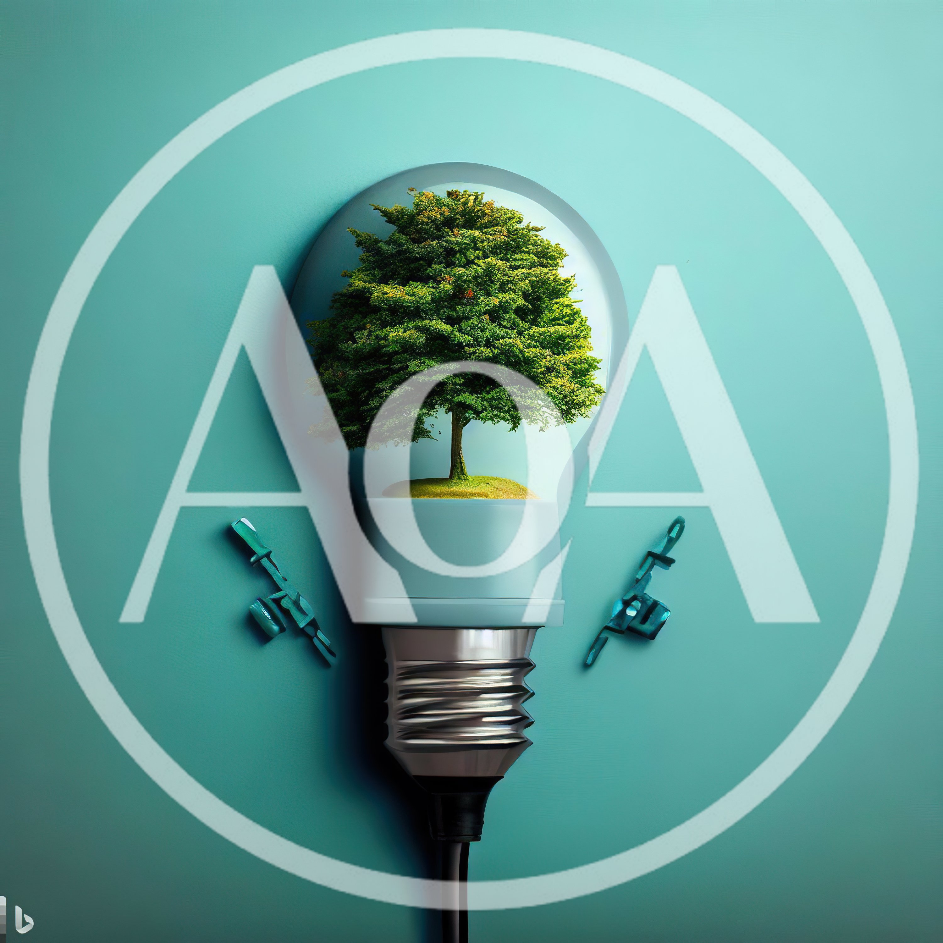 Green Tree Growing Inside A Light Bulb