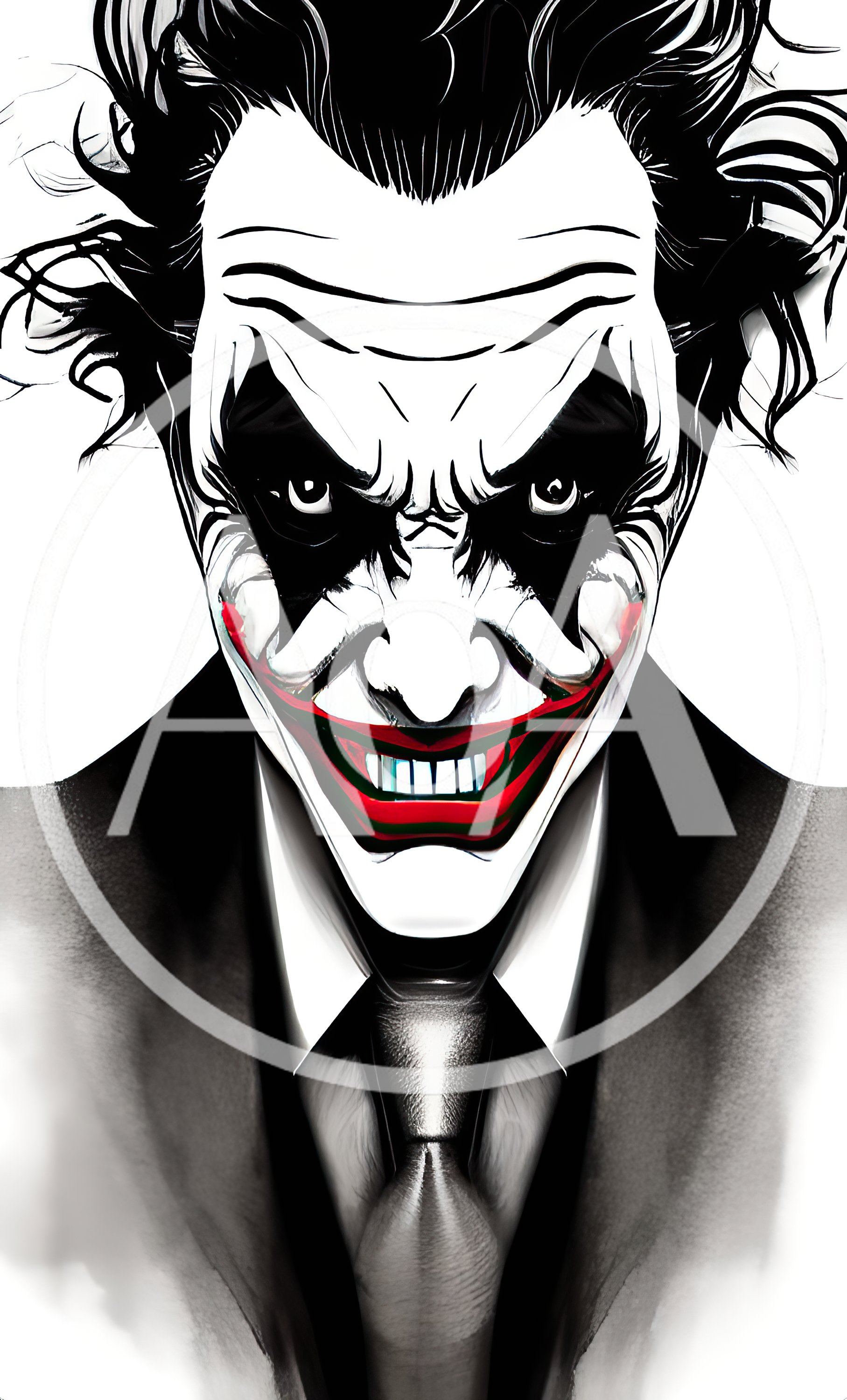 Stylized Joker Portrait In A Formal Suit