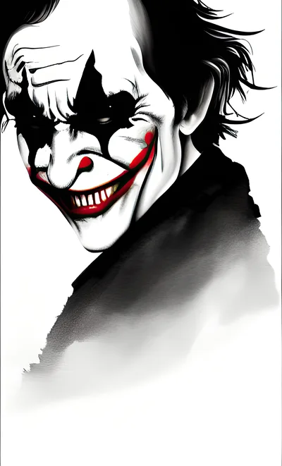 Stylized Joker Portrait With Dramatic Makeup