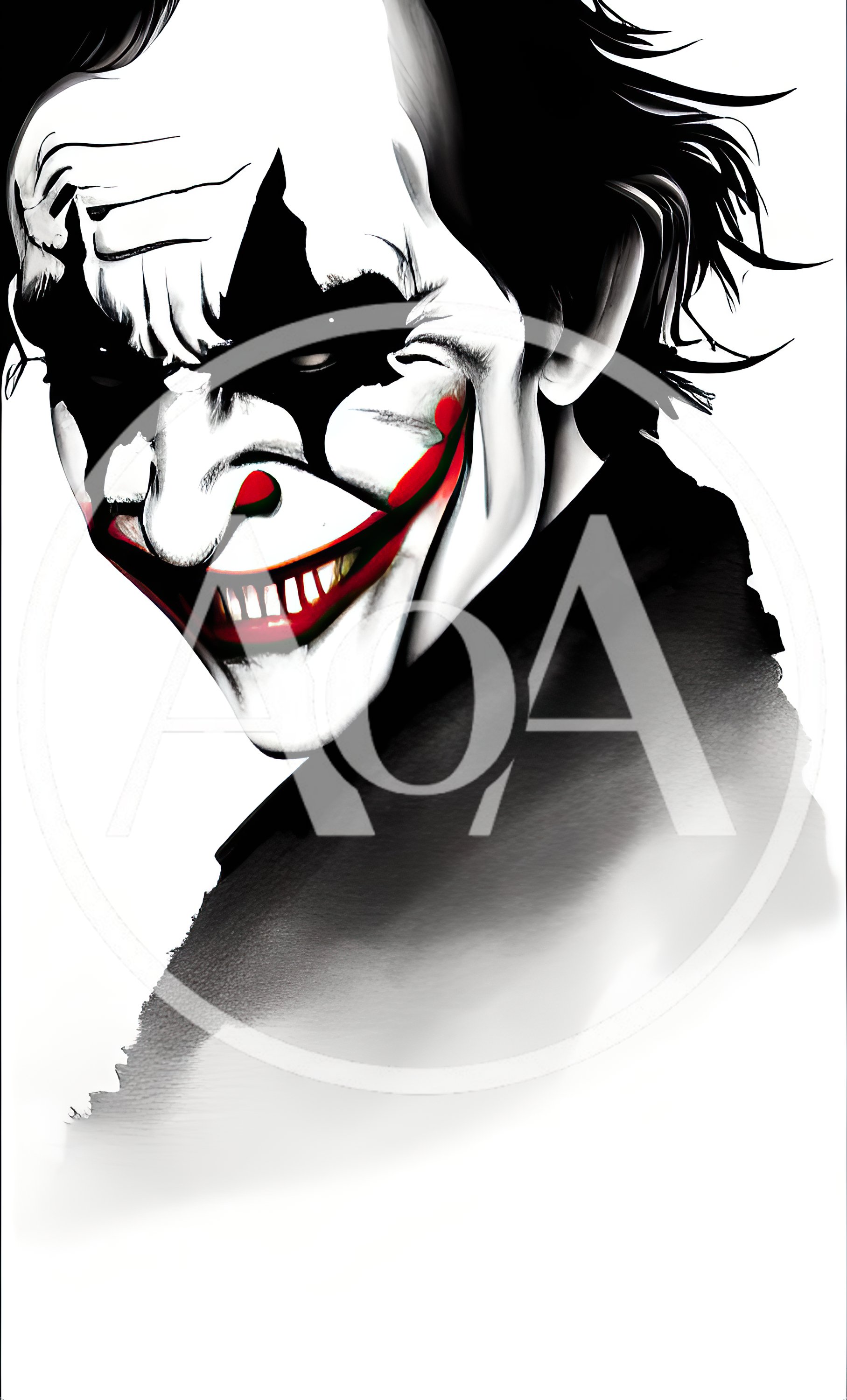Stylized Joker Portrait With Dramatic Makeup