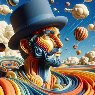 Surreal Portrait Of A Man In A Top Hat