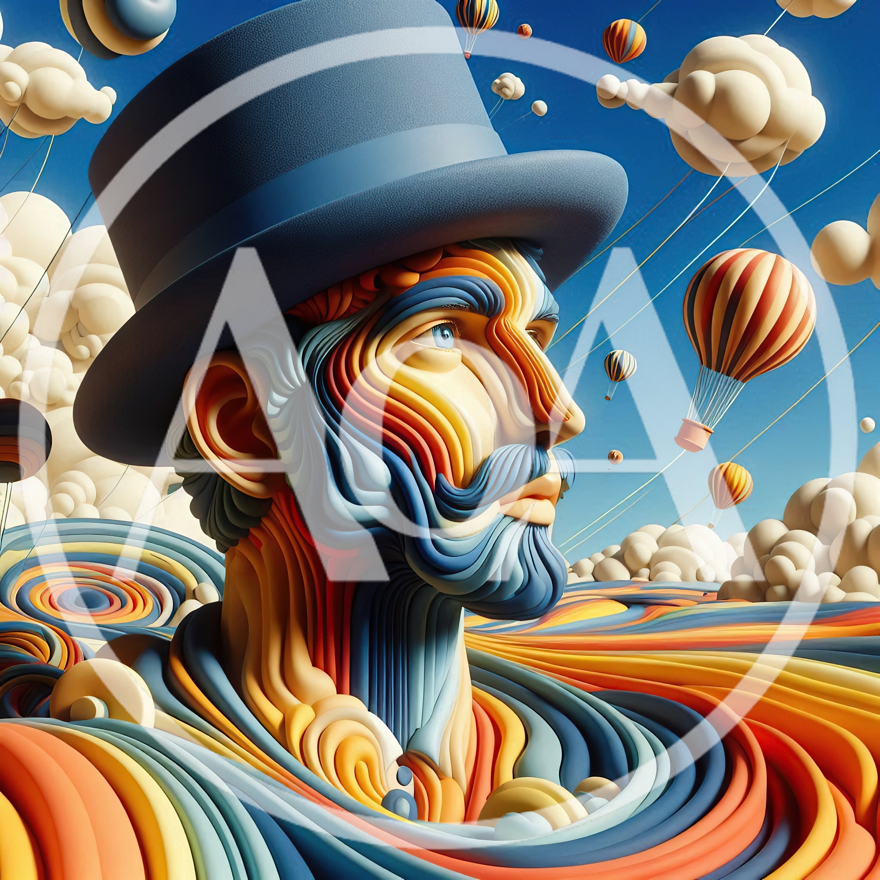 Surreal Portrait Of A Man In A Top Hat