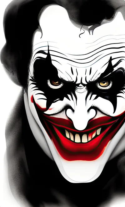 Close Up Portrait Of The Joker Character