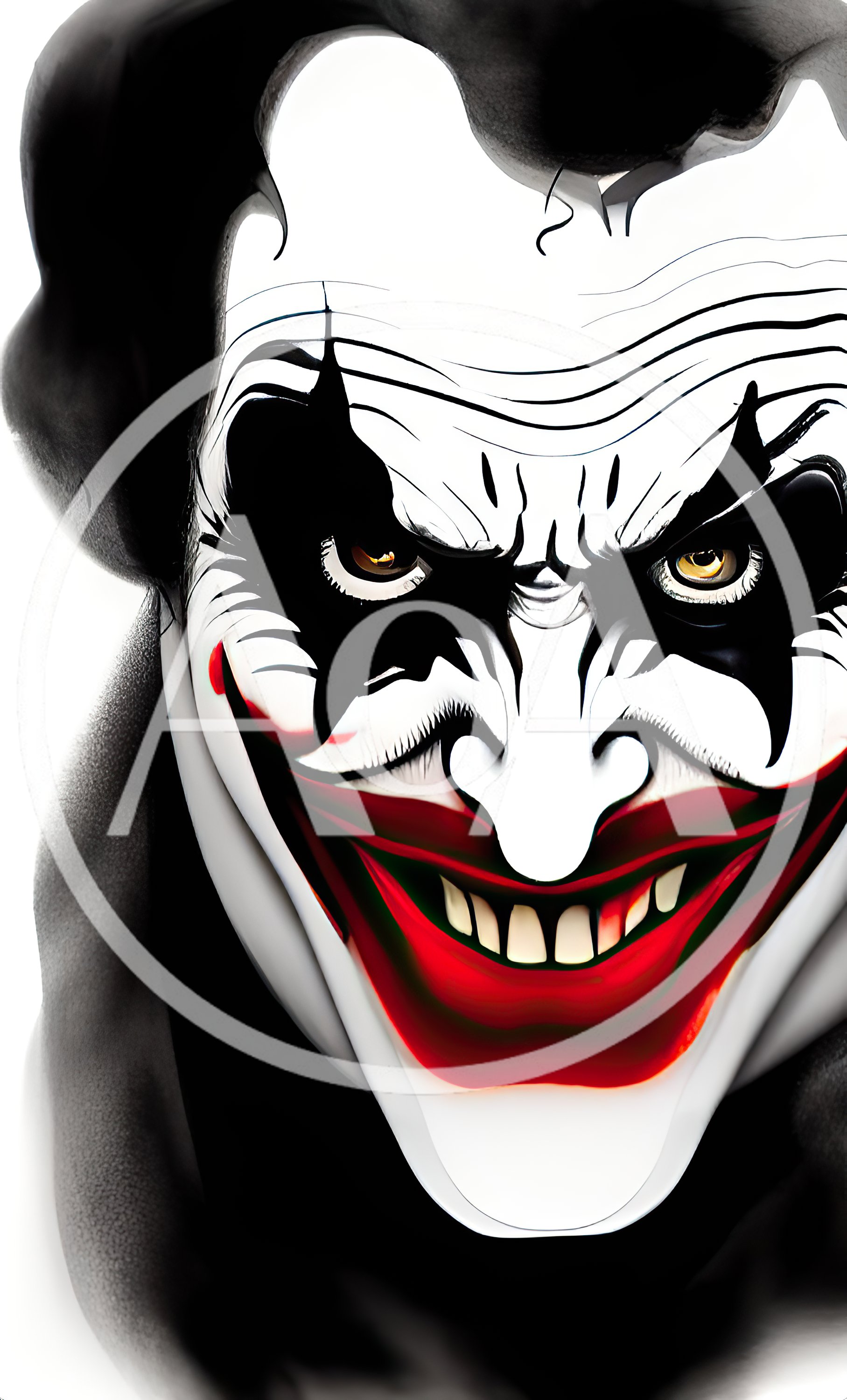 Close Up Portrait Of The Joker Character