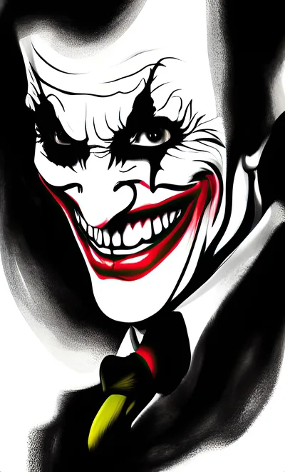 Stylized Digital Illustration Of The Joker Character