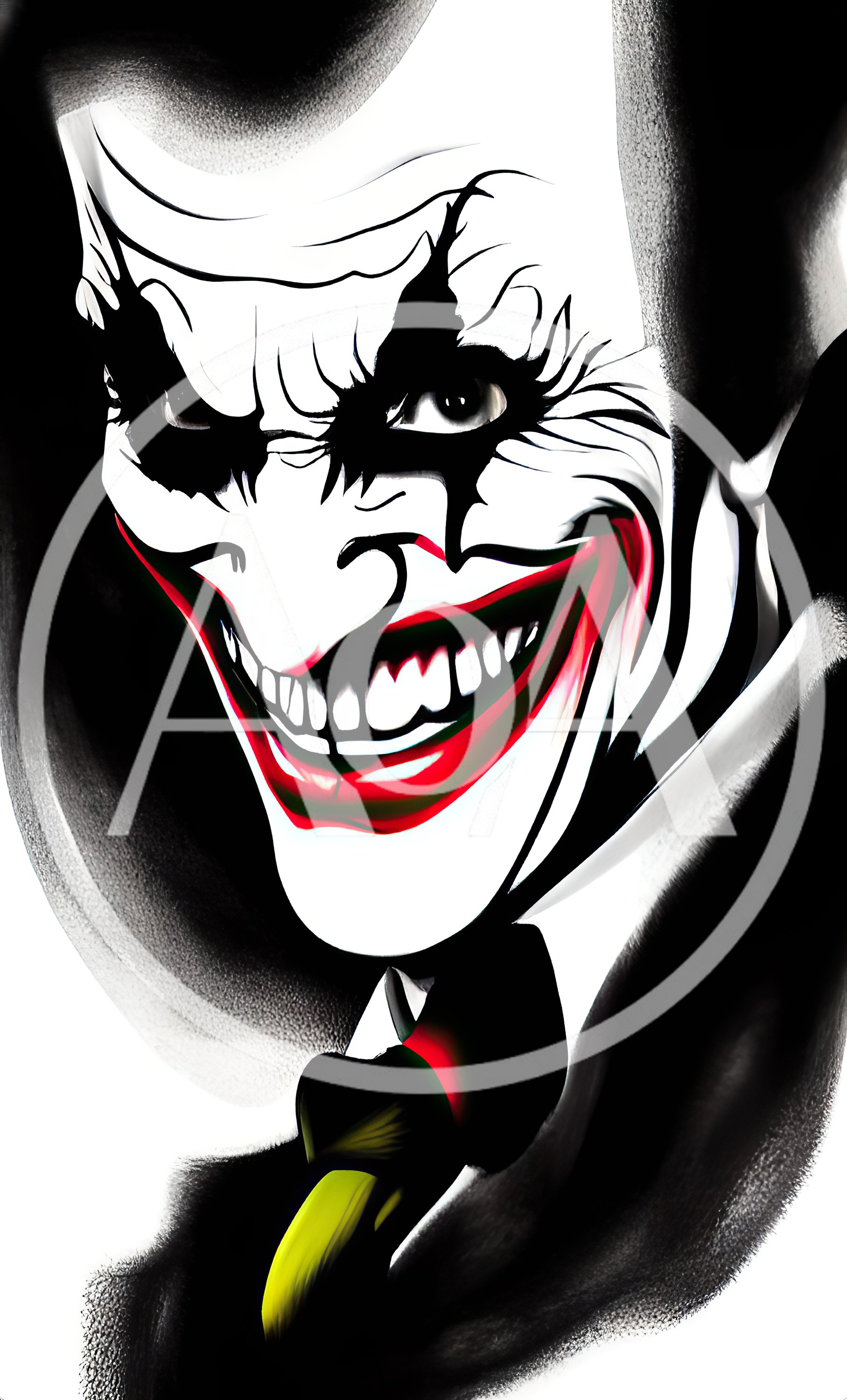 Stylized Digital Illustration Of The Joker Character