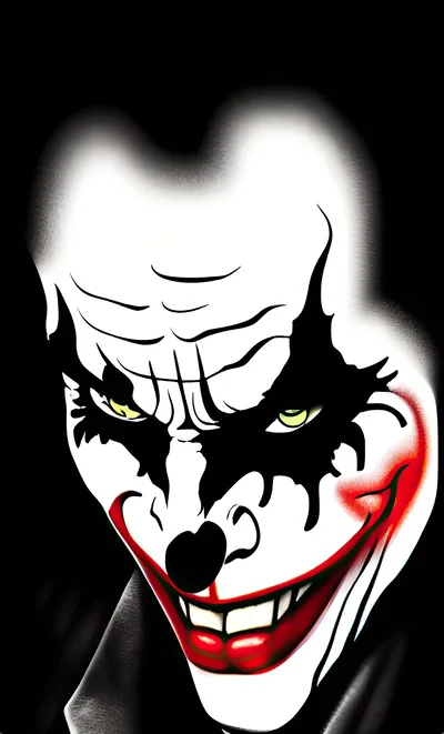 Stylized Joker Clown Face Illustration