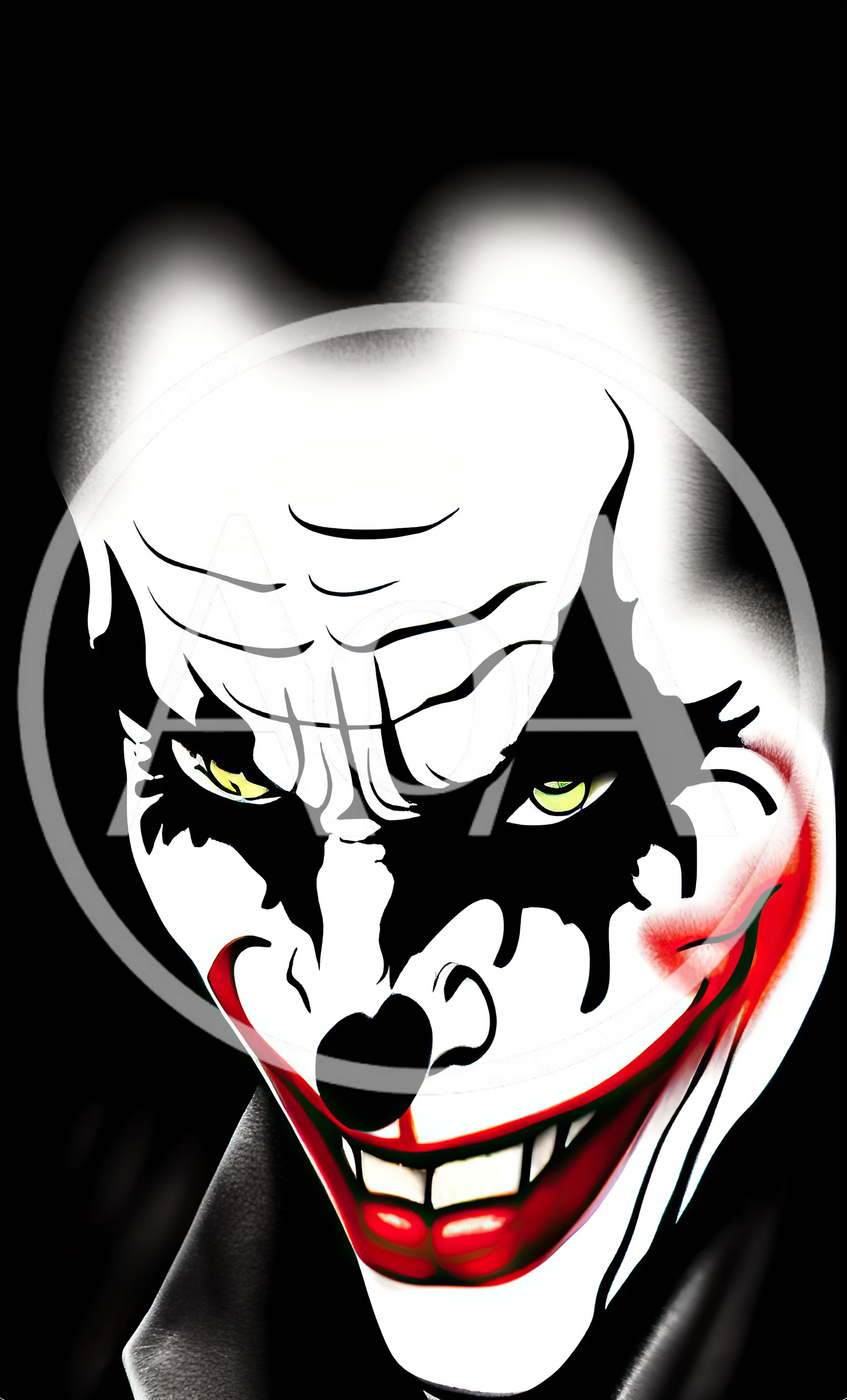 Stylized Joker Clown Face Illustration