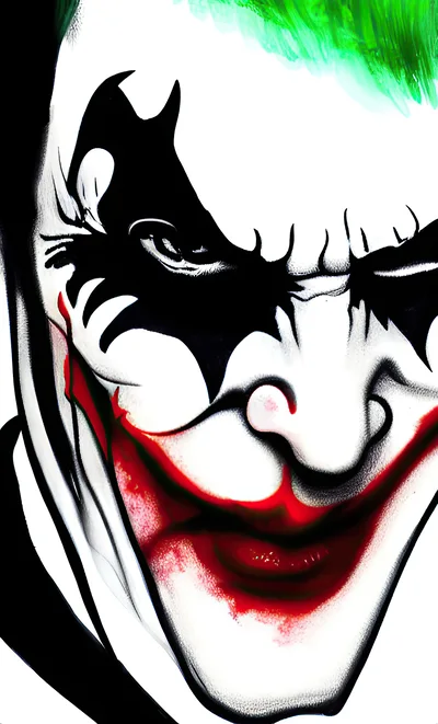 Close Up Portrait Of The Joker Character