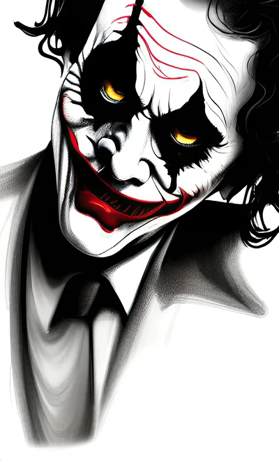 Stylized Digital Illustration Of The Joker Character