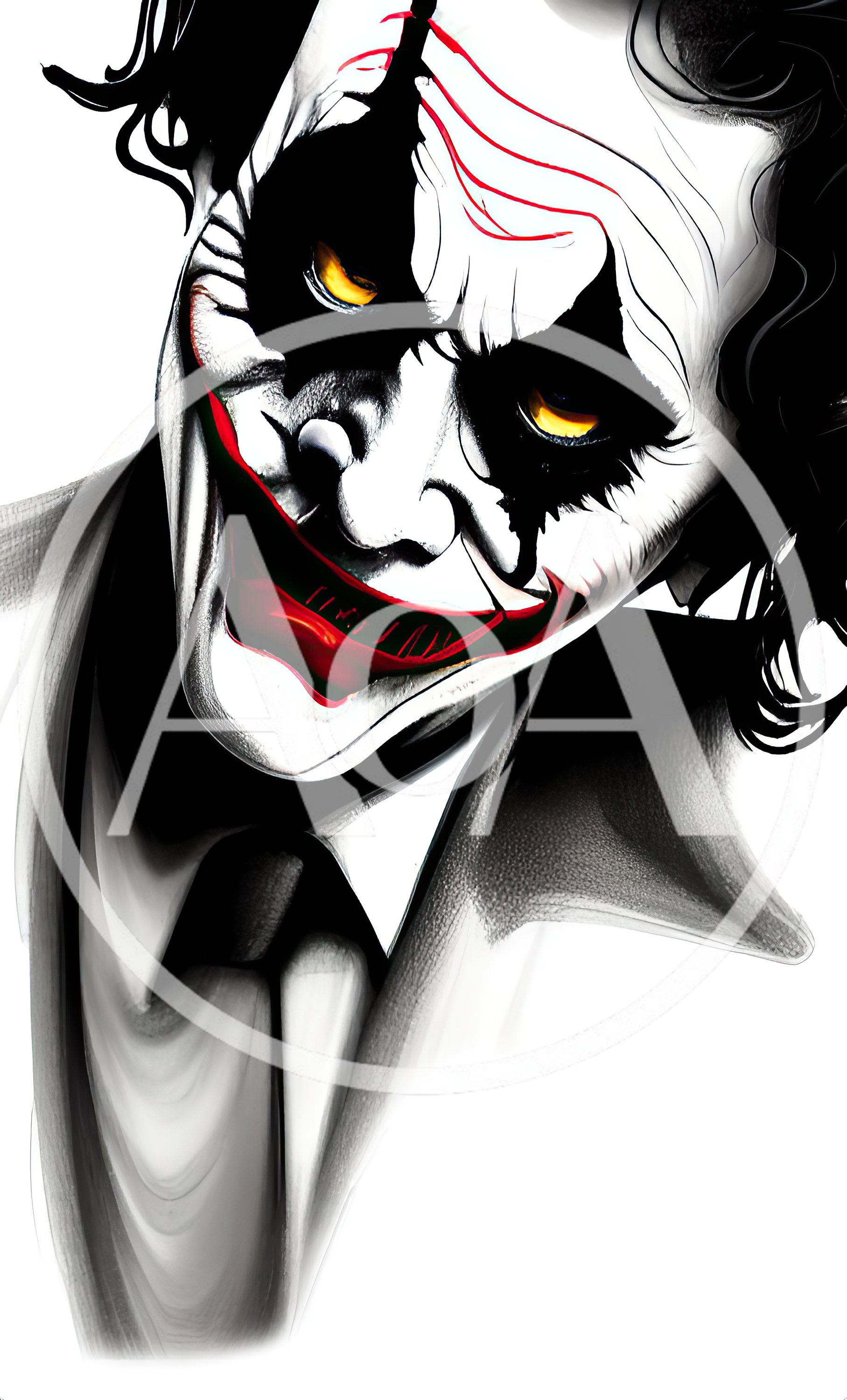Stylized Digital Illustration Of The Joker Character
