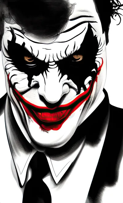 Close Up Portrait Of A Joker Character