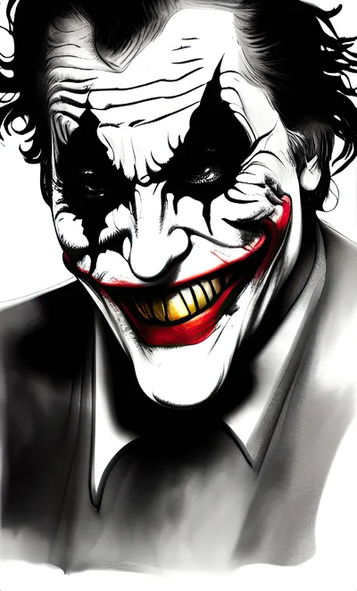 Sinister Joker Portrait With Dramatic Makeup