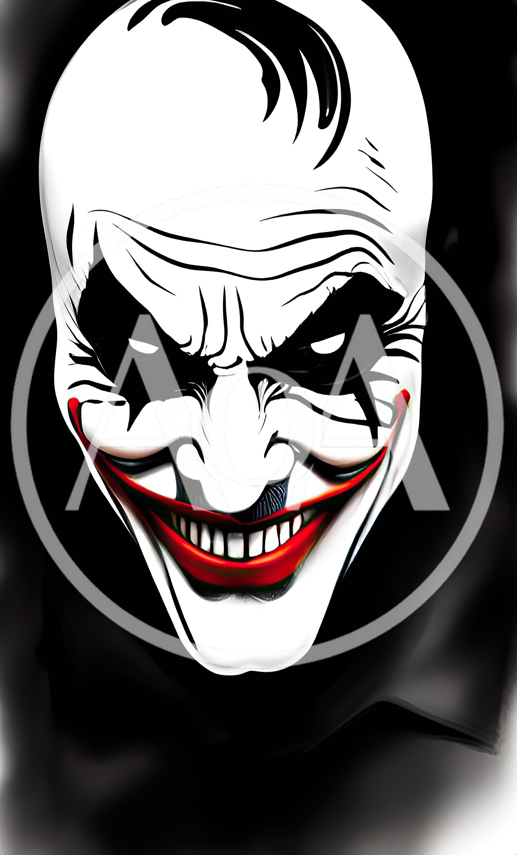 Stylized Joker Mask Portrait With Dramatic Lighting