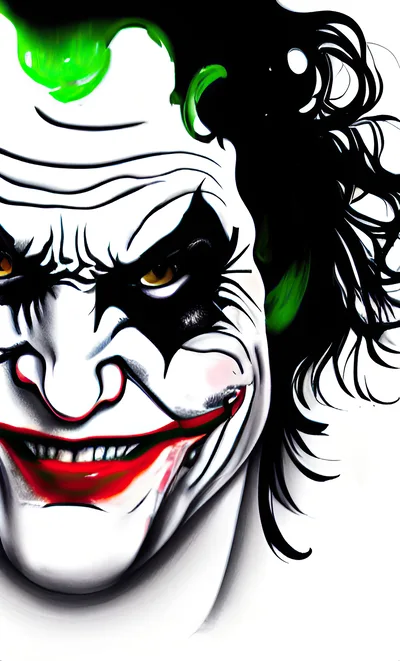 Close Up Portrait Of The Joker Character