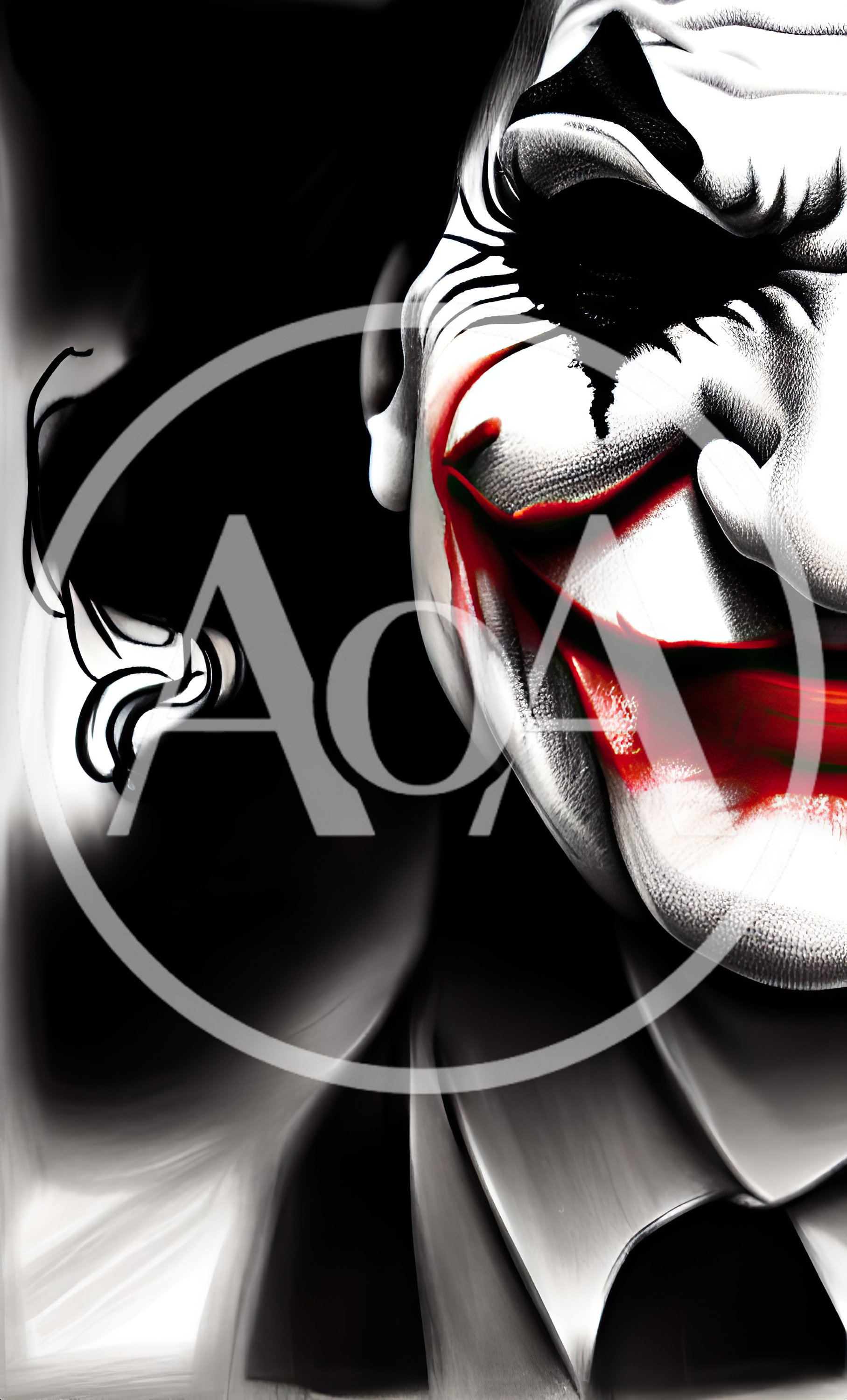 Close Up Portrait Of A Joker Style Clown