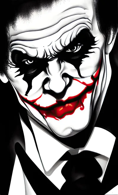 Close Up Portrait Of The Joker Character