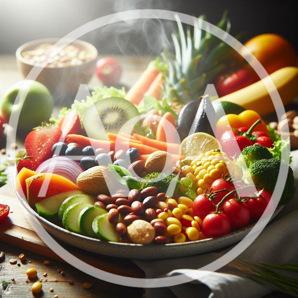 Fresh Healthy Food Platter With Vegetables And Fruits