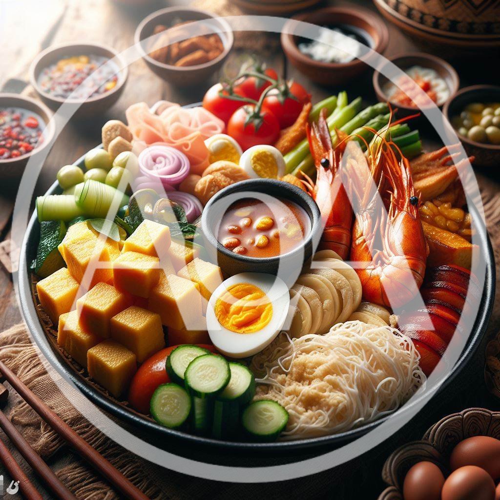 Gourmet Platter Featuring Fresh Seafood And Vegetables