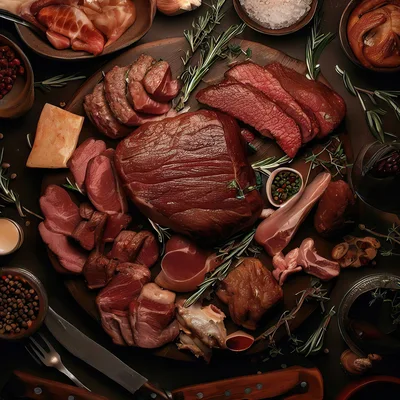 Gourmet Charcuterie Board With Assorted Cured Meats