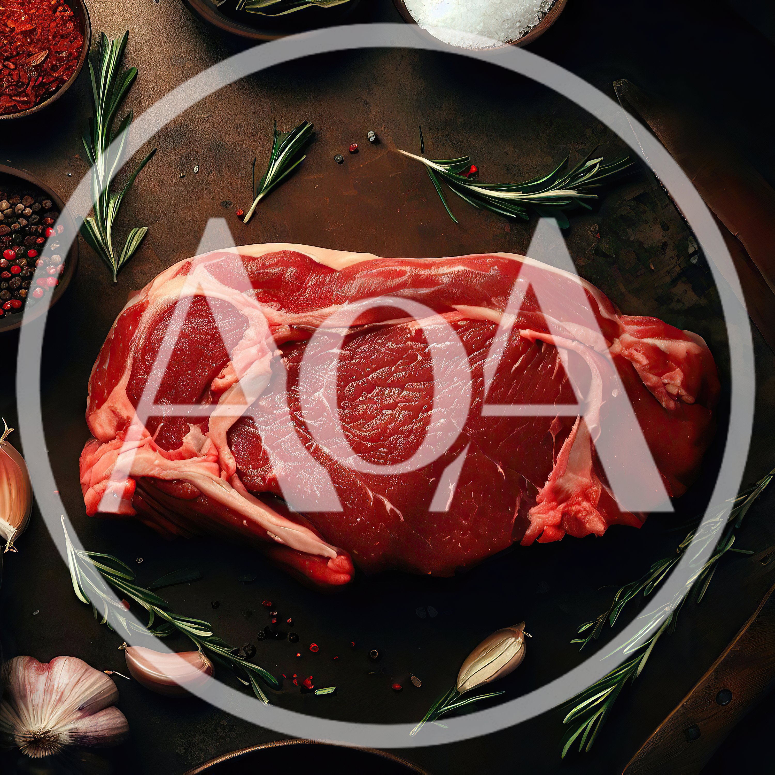 Raw Ribeye Steak With Herbs And Spices