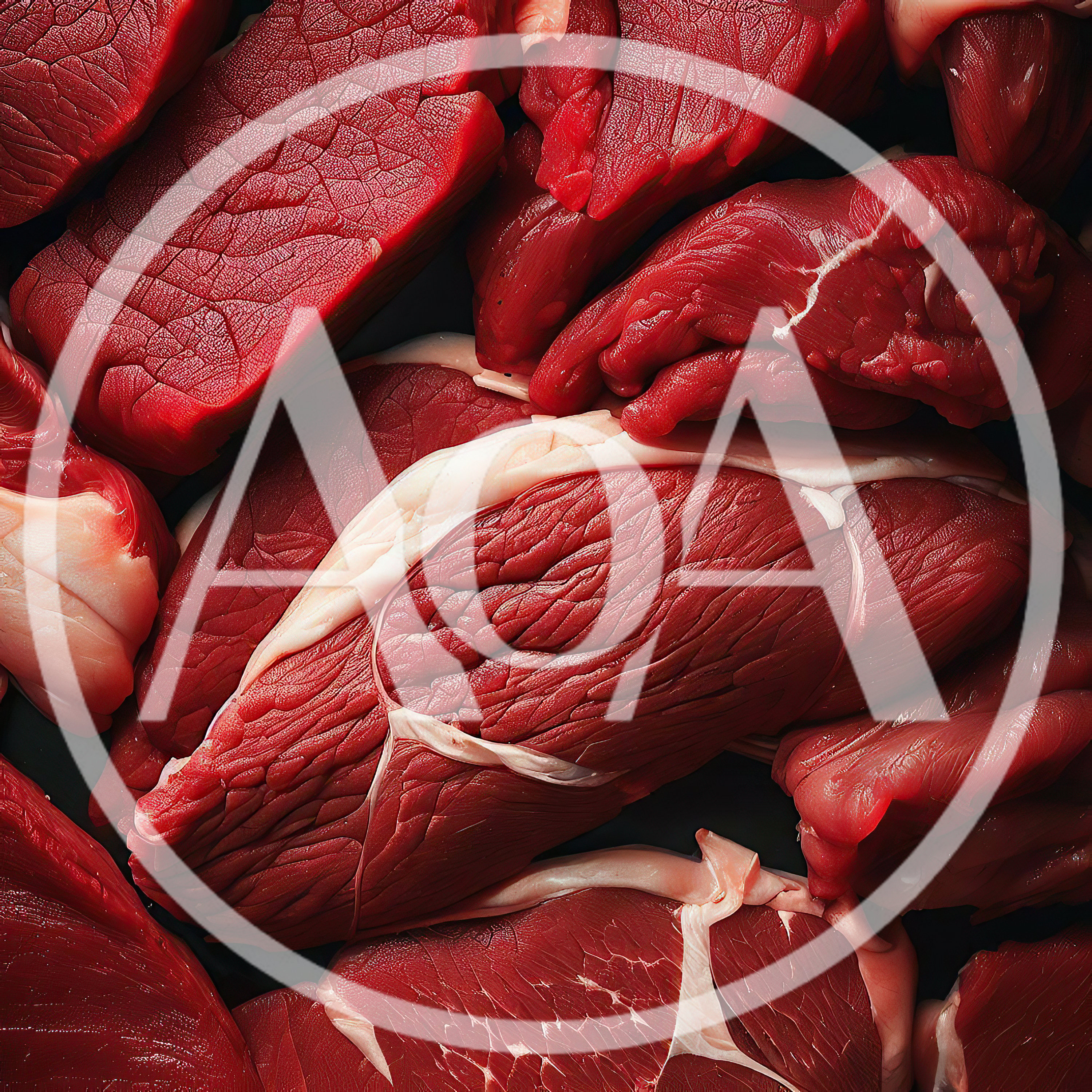 Fresh Raw Beef Cuts On Dark Background