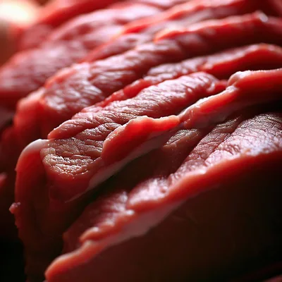 Close Up Of Raw Sliced Beef Strips