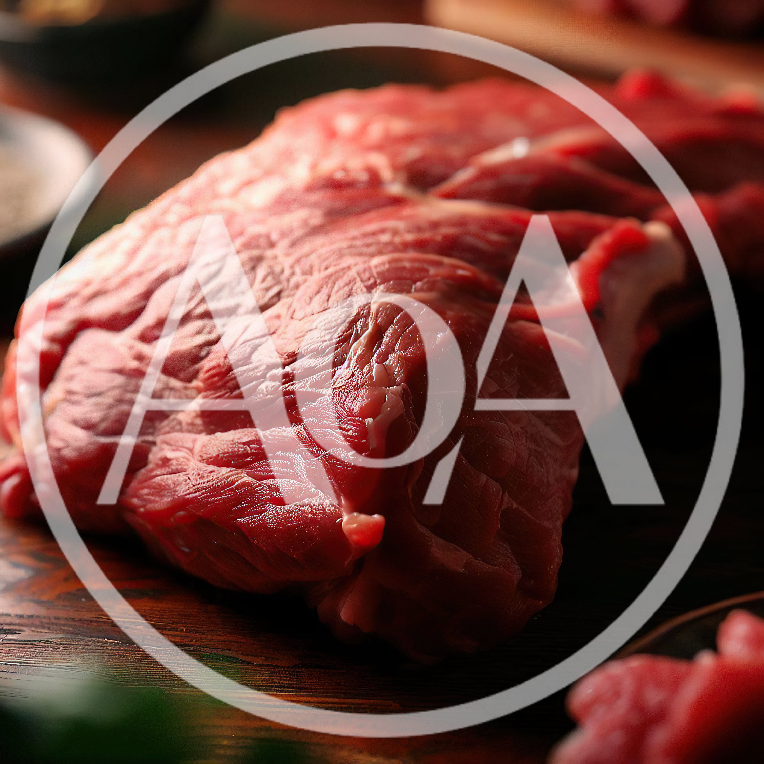 Raw Beef Steak On A Dark Wooden Surface
