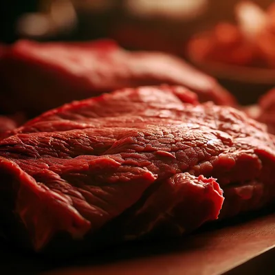 Raw Beef Steak Close Up
