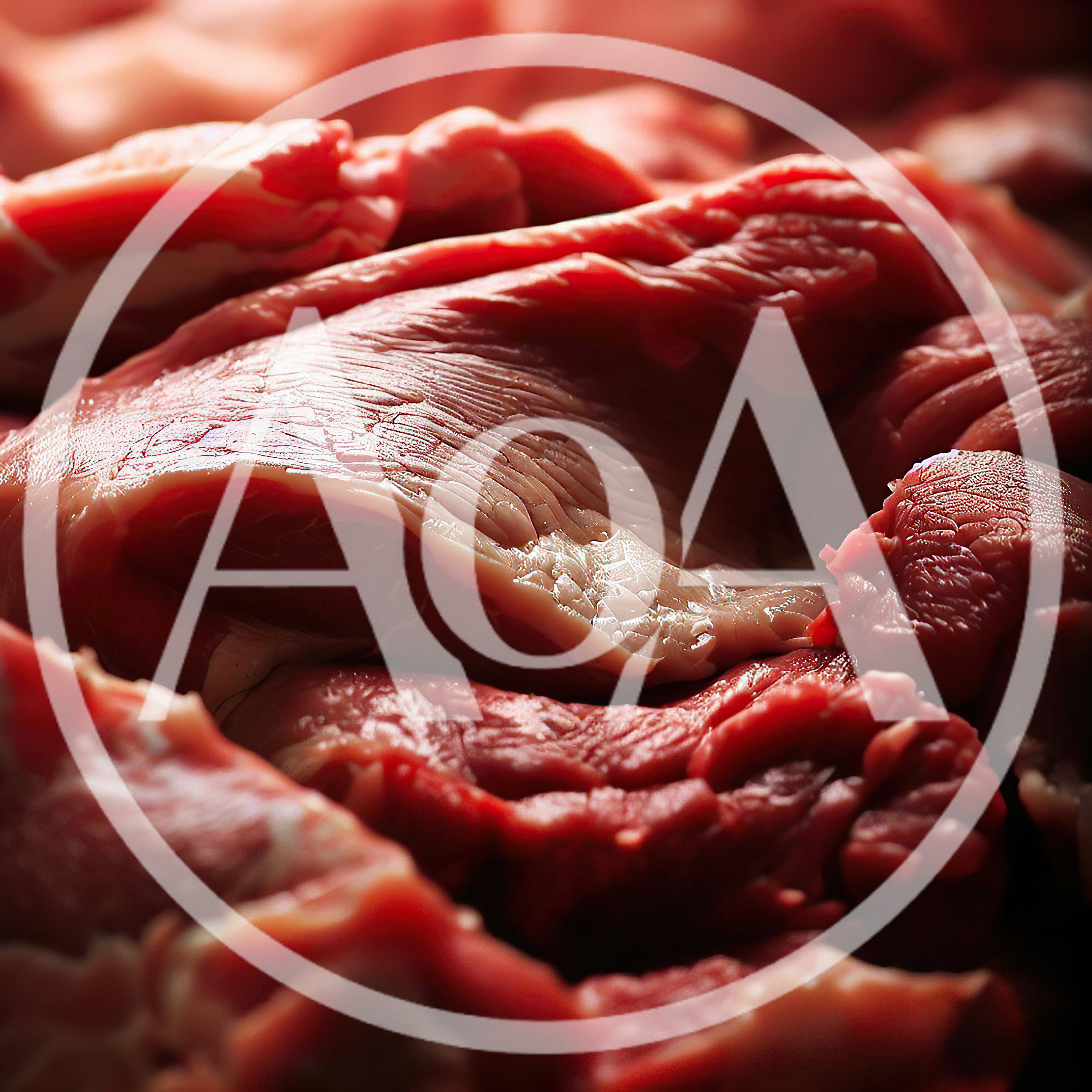 Close Up Of Raw Red Meat Cuts