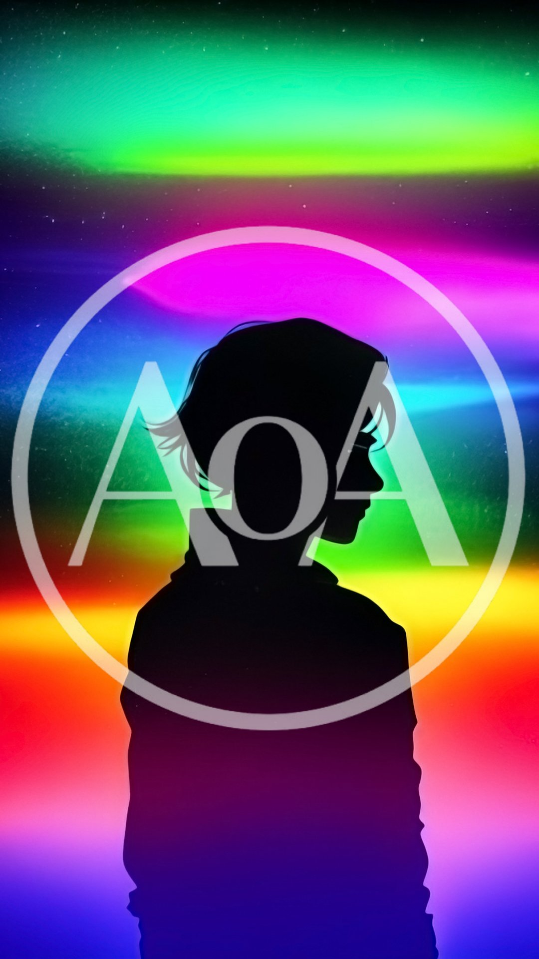 Silhouette Of A Person Against Vibrant Aurora Background