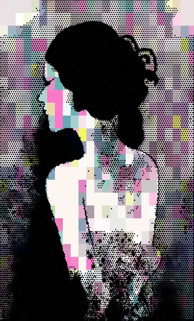 Abstract Digital Portrait Of A Woman In Profile