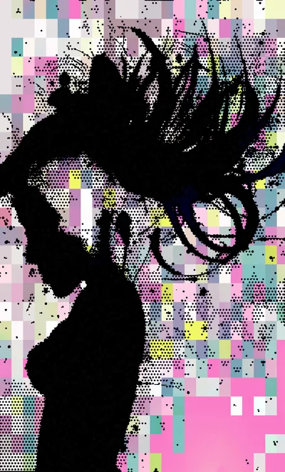 Abstract Silhouette Of A Woman With Flowing Hair