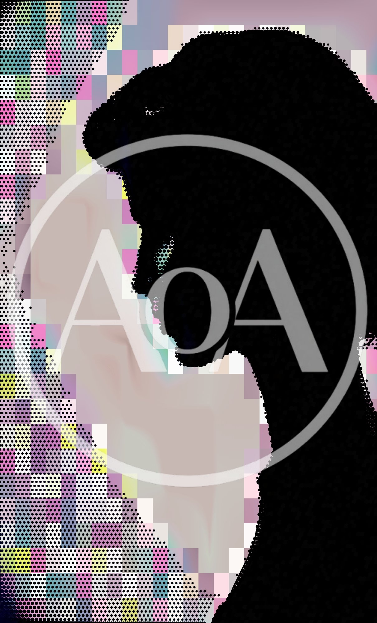 Abstract Silhouette Of A Woman Profile With Pixelated Background
