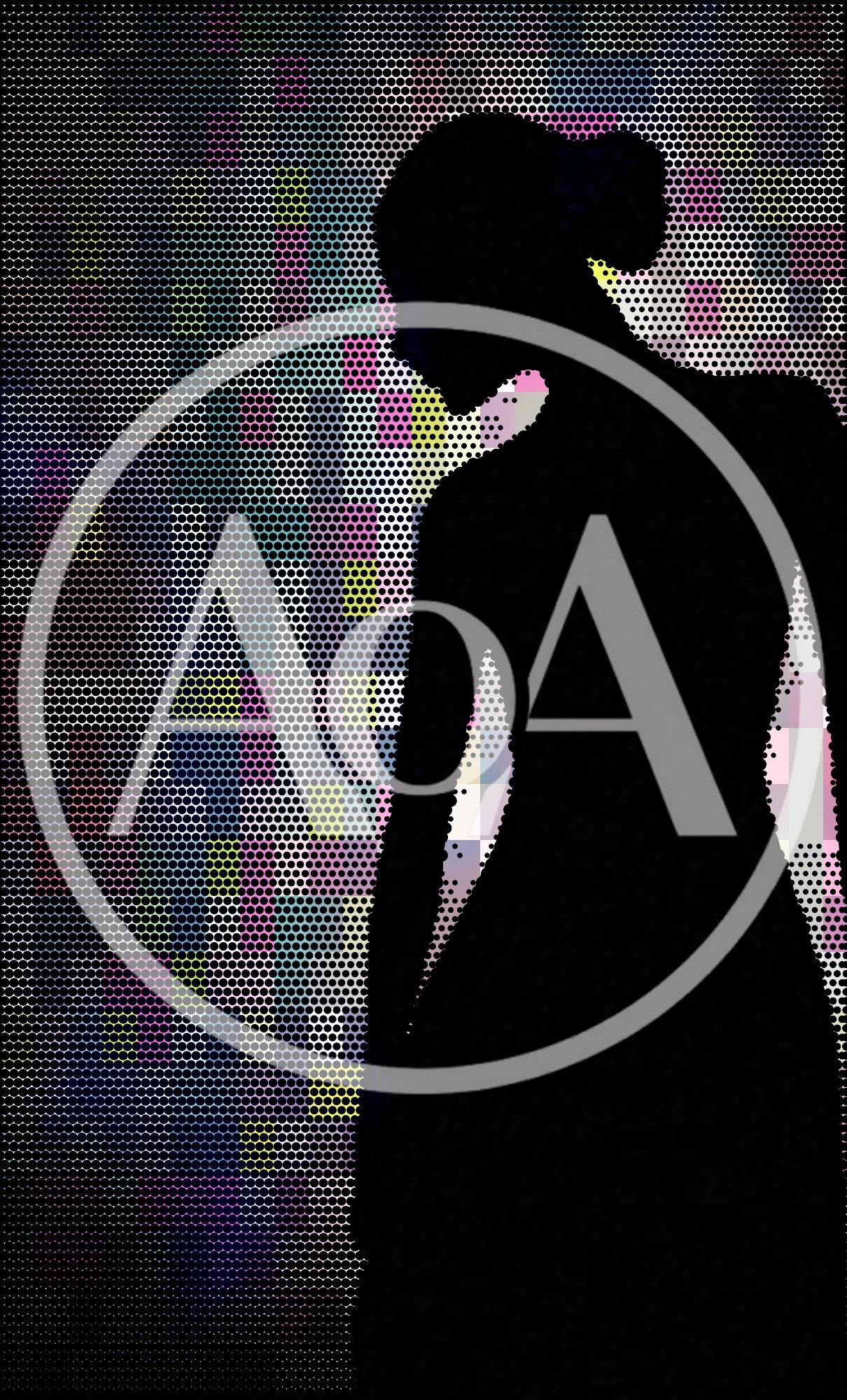 Silhouette Of A Woman Against A Digital Pixel Background