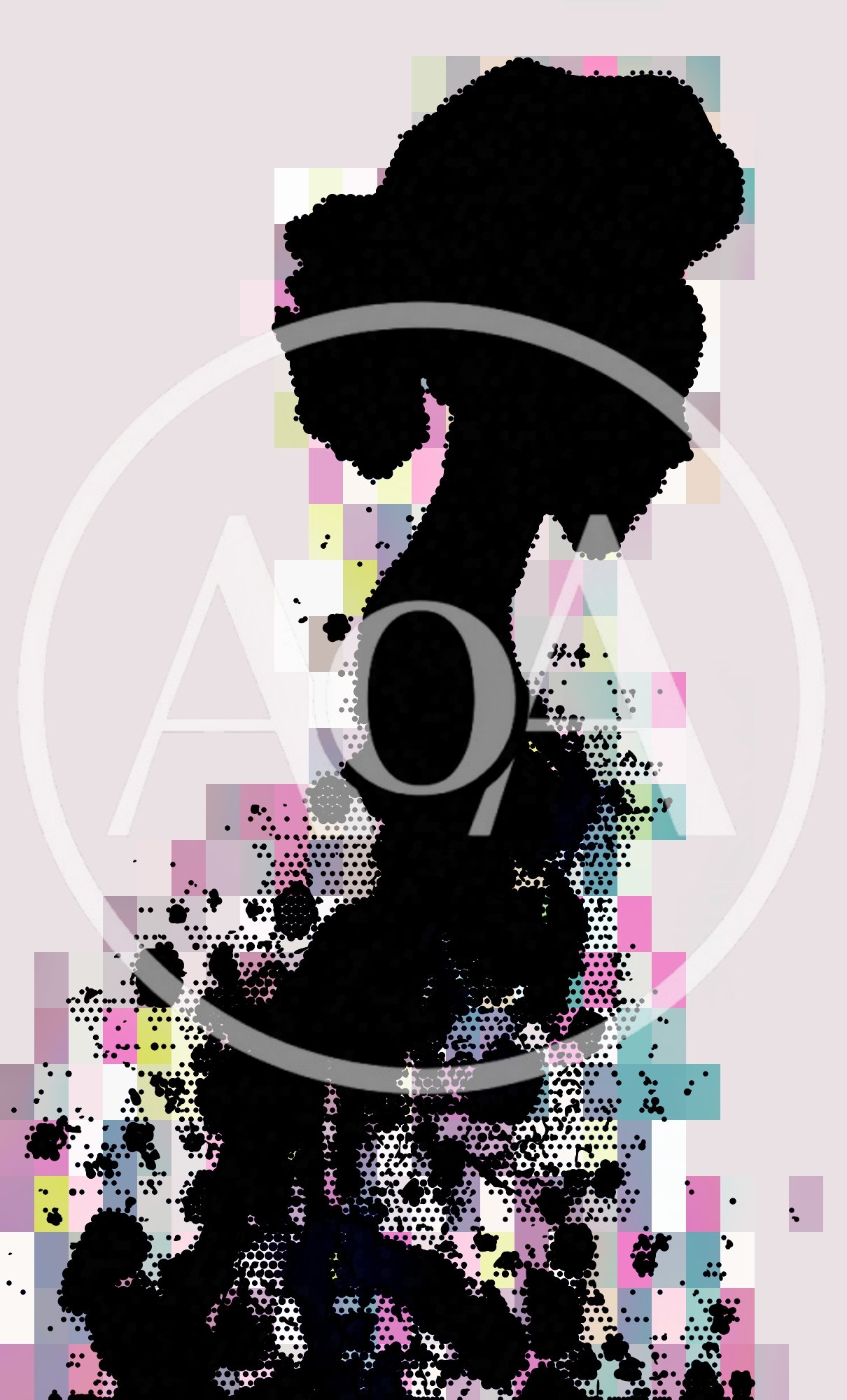Abstract Silhouette Of A Woman With Pixelated Background