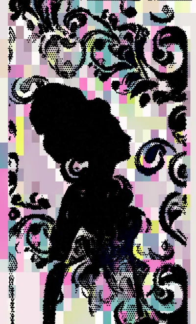 Abstract Silhouette Of A Woman With Floral Patterns