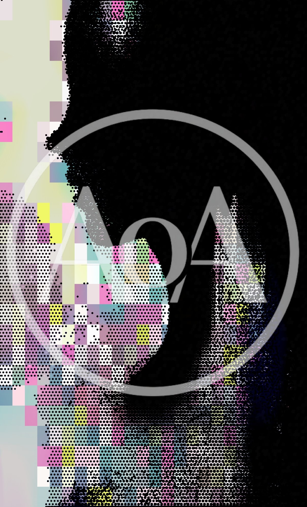 Abstract Silhouette Of A Woman With Pixelated Texture