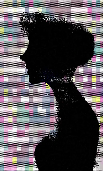 Abstract Silhouette Of A Woman Profile Portrait