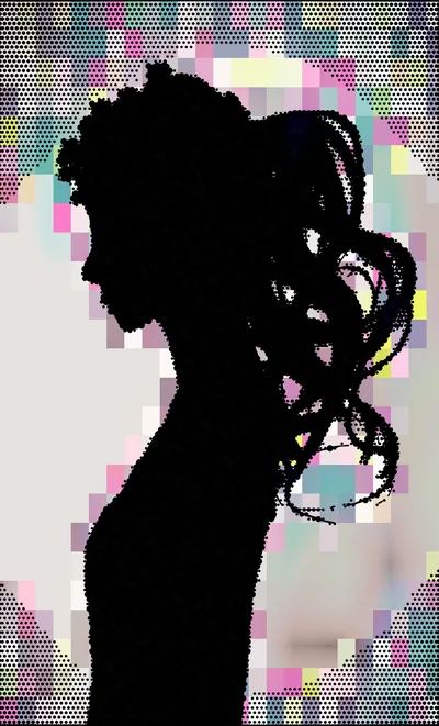 Silhouette Of A Woman With Curly Hair
