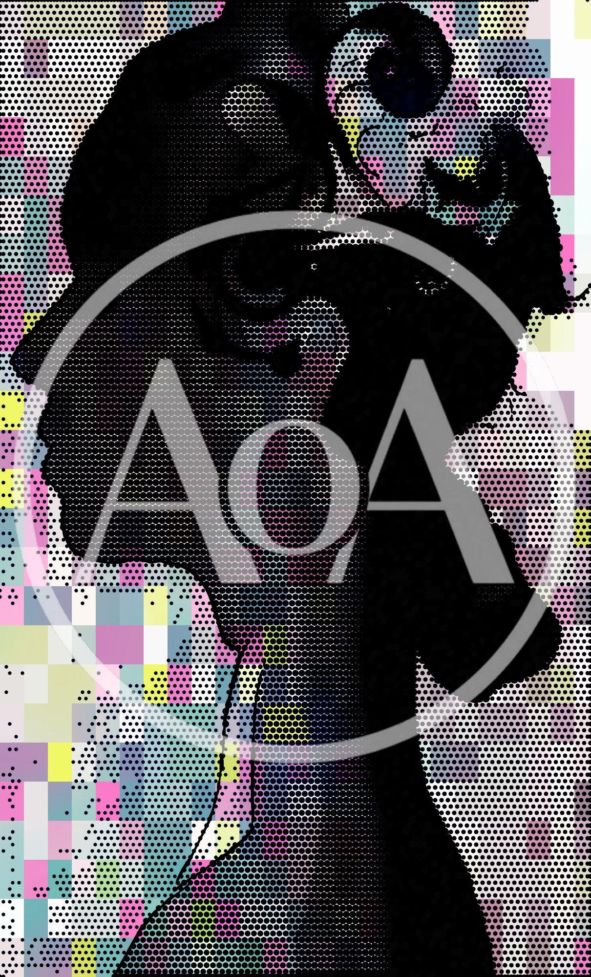 Abstract Silhouette Of A Woman With Digital Pixel Art