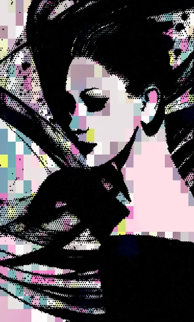 Abstract Digital Illustration Of A Woman With A Bird
