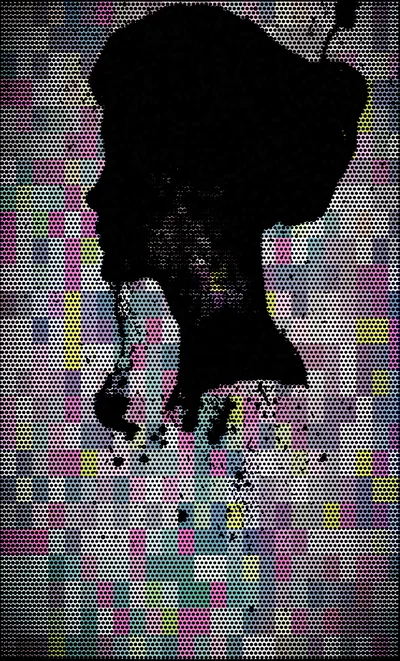 Abstract Silhouette Of A Woman Profile Portrait