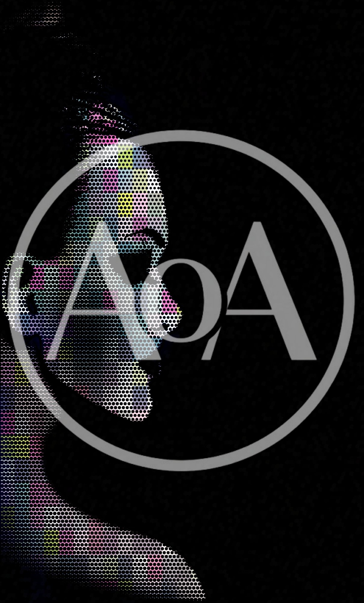 Digital Halftone Portrait Of A Woman In Profile