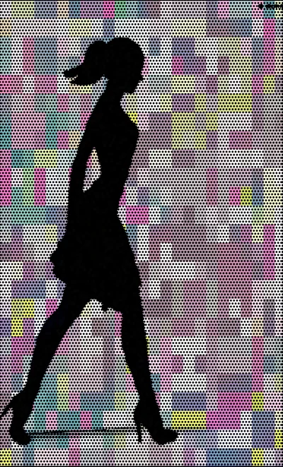 Silhouette Of A Woman Walking In High Heels