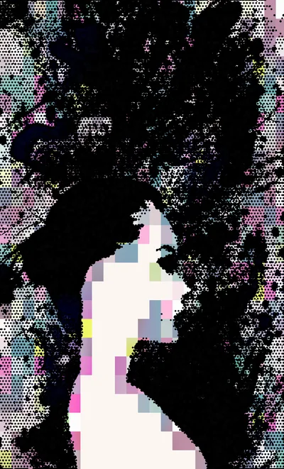 Abstract Silhouette Of A Woman With Ink Splatter Effect