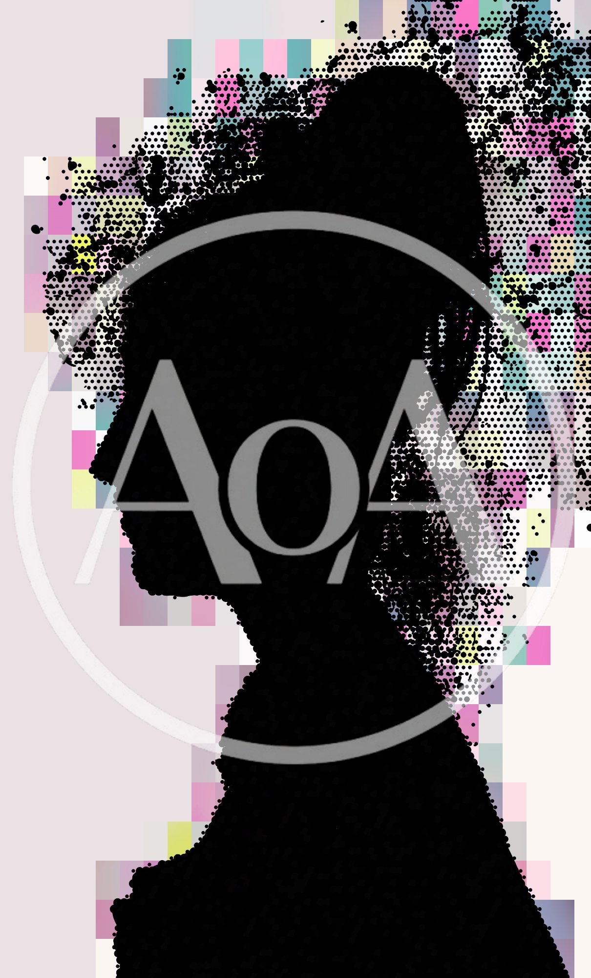 Silhouette Of A Woman With Pixelated Background