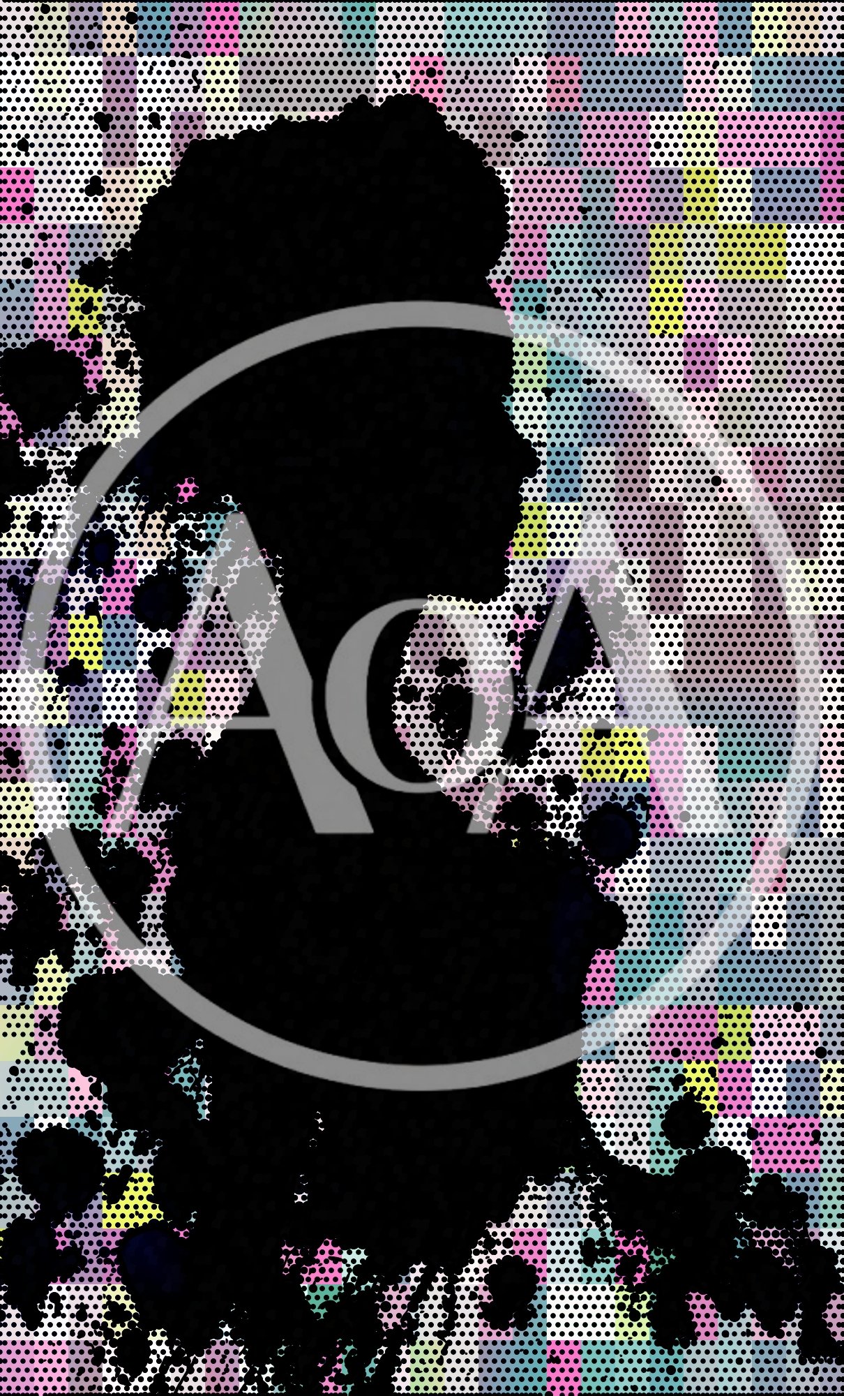 Abstract Silhouette Portrait With Colorful Pixelated Background