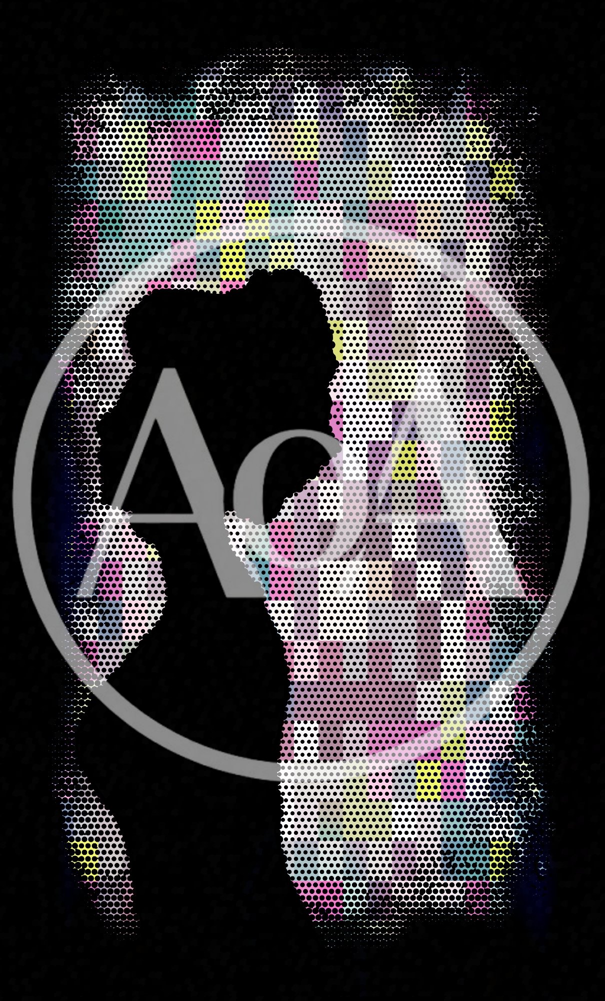 Silhouette Of A Woman Against A Pixelated Background